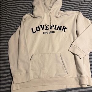 PINK Victoria's Secret Beige Sherpa Hoodie